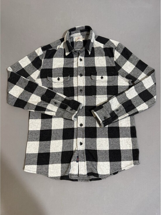 Outerknown Other - Faherty Flannel Shirt Mens Medium Black Plaid Long Sleeve Button Up
